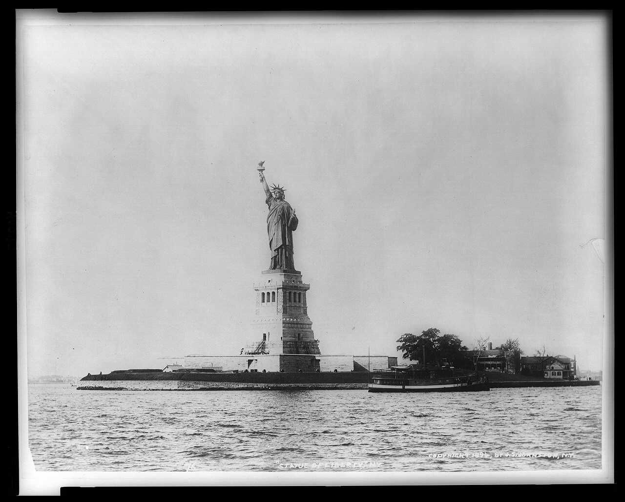 The Statue of Liberty in New York Harbor, photographed in 1894