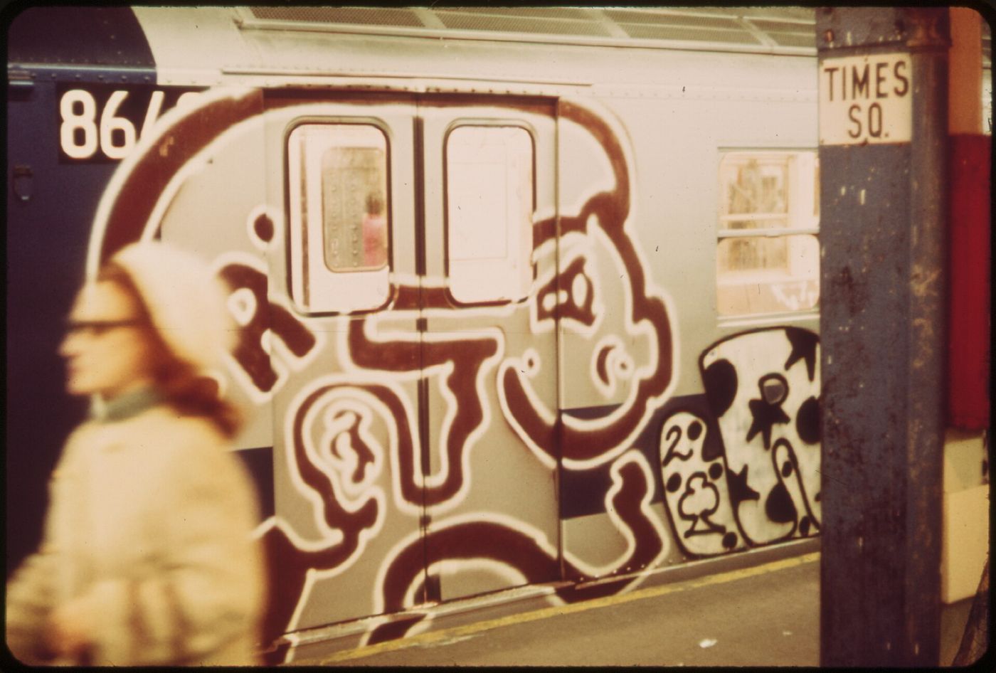 Graffiti in the Times Square subway station, May 1973
