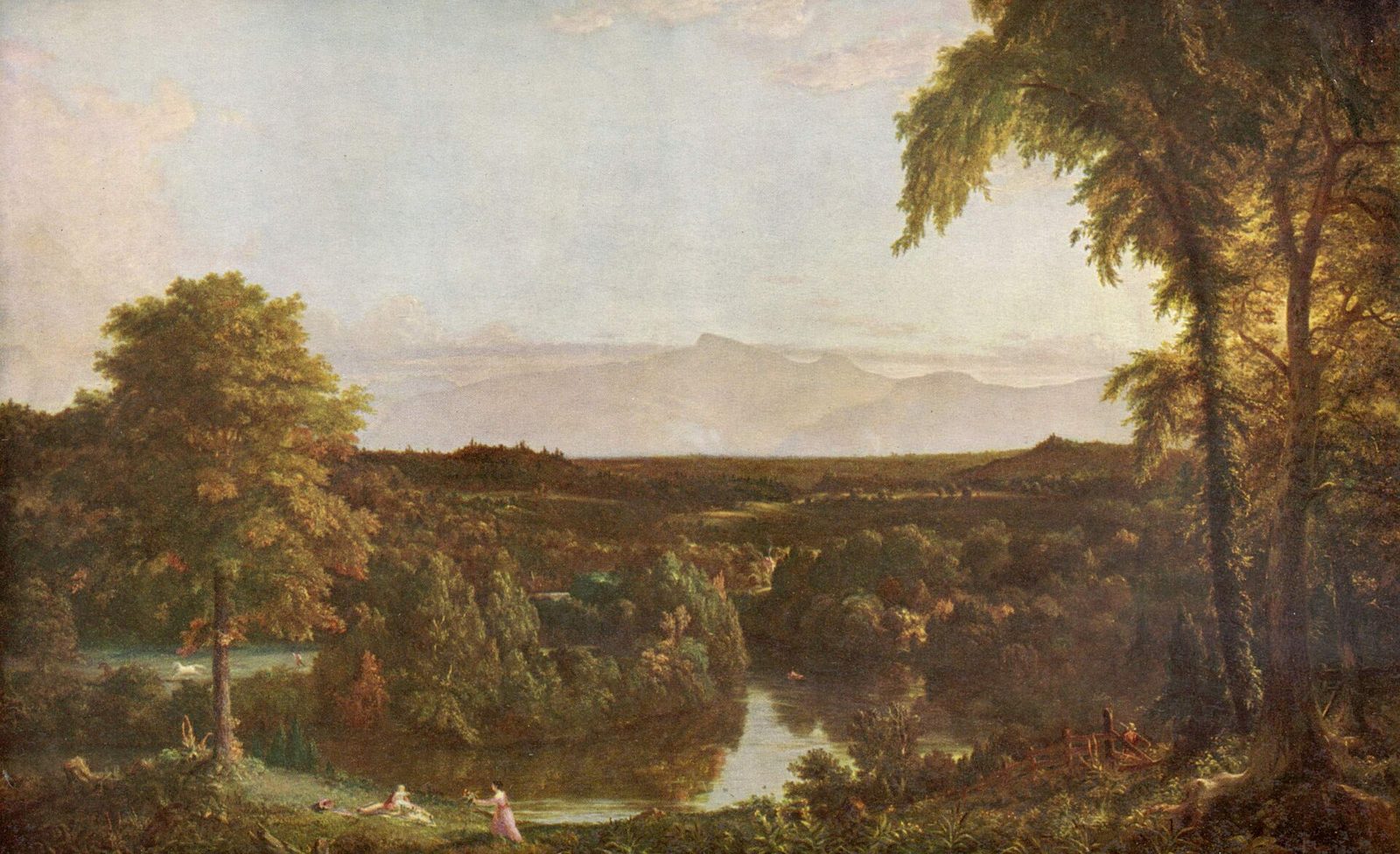 Thomas Cole's 1837 painting In the Catskills, a wooded valley under a wide sky
